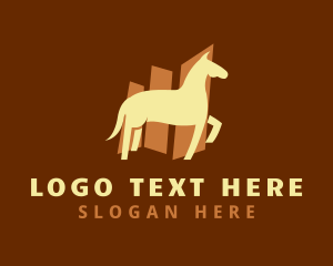 Gold - Pony Horse Animal logo design