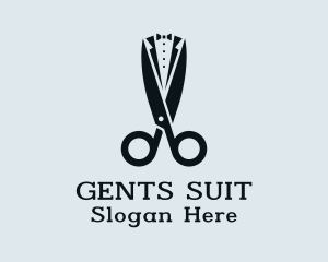 Tuxedo Suit Scissors Tailor logo design