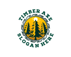 Woodworking Log Carpenter logo design