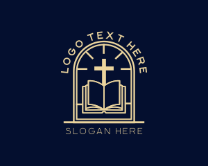 Theology - Bible Cross Religion logo design