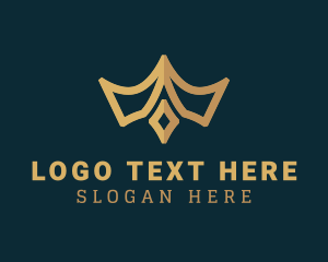 Crown - Golden Tiara Jewel logo design