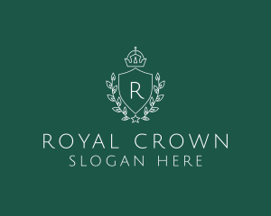 Royal Wreath Crown Shield logo design