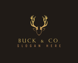 Deer Buck Antler logo design