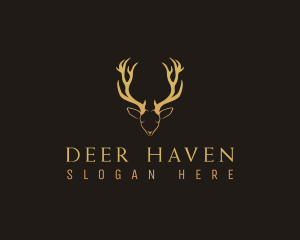 Deer Buck Antler logo design