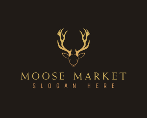 Deer Buck Antler logo design