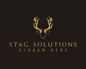 Deer Buck Antler logo design