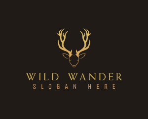 Deer Buck Antler logo design