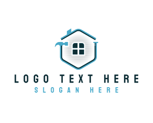 Construction Nail - Hammer Carpentry Renovation logo design