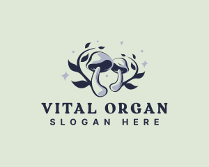 Organic Mushroom Plant logo design