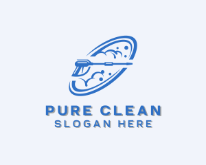 Cleaning Pressure Washer Sanitation logo design