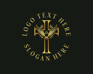 Theology - Ministry Dove Cross logo design