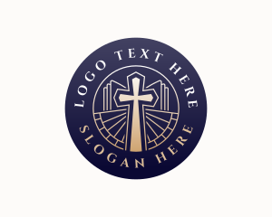 Catholic - Christian Cross Bible logo design