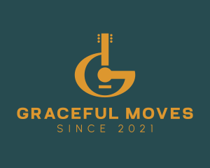 Acoustic Letter G Guitar logo design