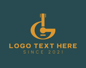 Guitar - Acoustic Letter G Guitar logo design