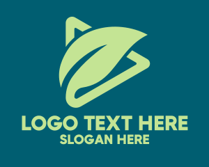 Media Player - Green Organic  Leaf logo design