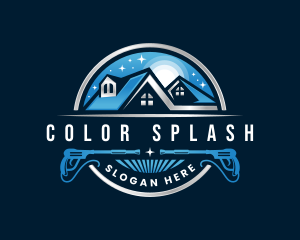 Roof Pressure Wash Cleaning logo design