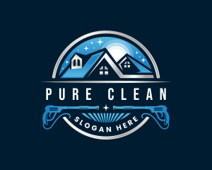 Roof Pressure Wash Cleaning logo design