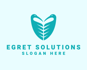 Egret - Bird Wings Shield logo design