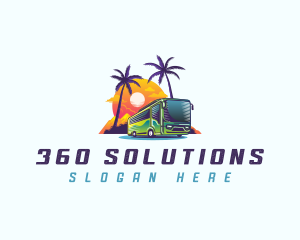 Tropical Shuttle Bus Tour logo design