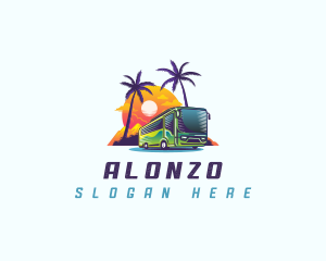 Tropical Shuttle Bus Tour logo design