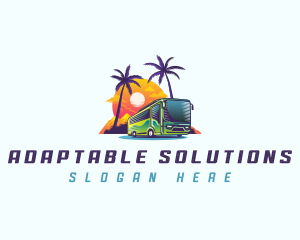 Tropical Shuttle Bus Tour logo design