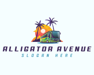 Tropical Shuttle Bus Tour logo design