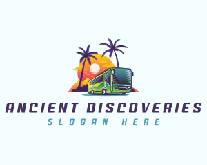 Tropical Shuttle Bus Tour logo design