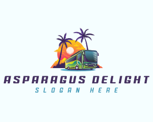 Tropical Shuttle Bus Tour logo design