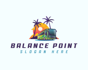 Tropical Shuttle Bus Tour logo design