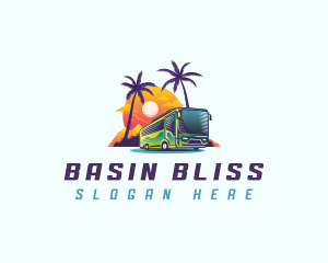 Tropical Shuttle Bus Tour logo design