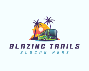 Tropical Shuttle Bus Tour logo design