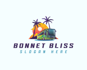 Tropical Shuttle Bus Tour logo design