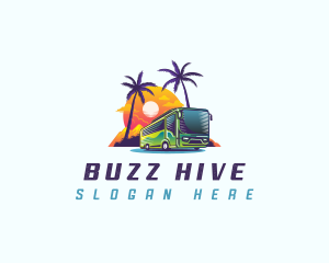 Tropical Shuttle Bus Tour logo design