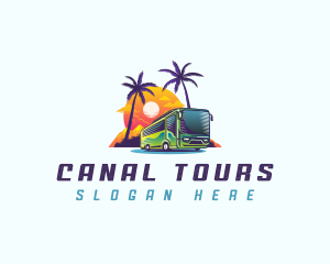 Tropical Shuttle Bus Tour logo design