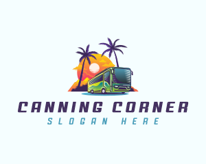 Tropical Shuttle Bus Tour logo design