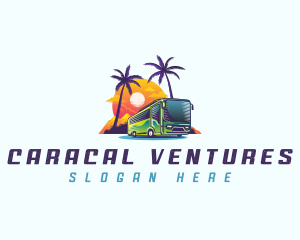 Tropical Shuttle Bus Tour logo design