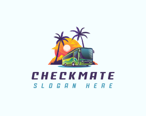 Tropical Shuttle Bus Tour logo design