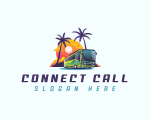 Tropical Shuttle Bus Tour logo design