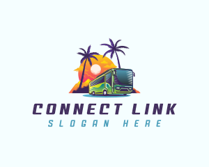 Tropical Shuttle Bus Tour logo design