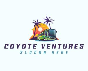 Tropical Shuttle Bus Tour logo design