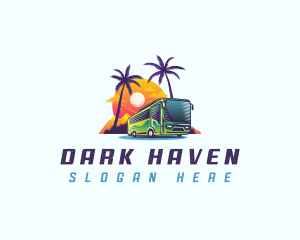 Tropical Shuttle Bus Tour logo design