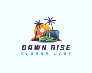 Tropical Shuttle Bus Tour logo design