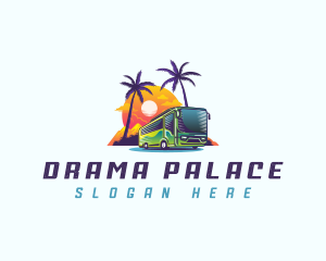 Tropical Shuttle Bus Tour logo design