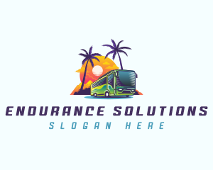 Tropical Shuttle Bus Tour logo design