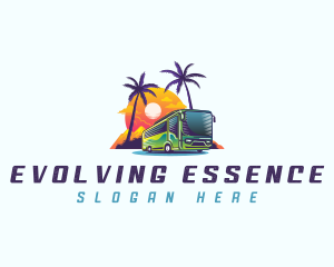 Tropical Shuttle Bus Tour logo design