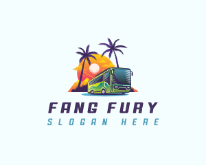 Tropical Shuttle Bus Tour logo design