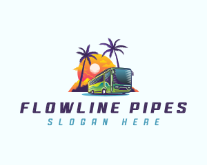 Tropical Shuttle Bus Tour logo design