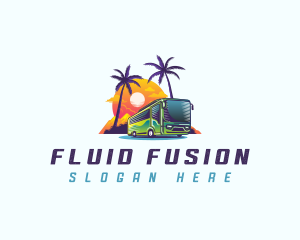 Tropical Shuttle Bus Tour logo design