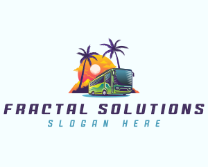 Tropical Shuttle Bus Tour logo design