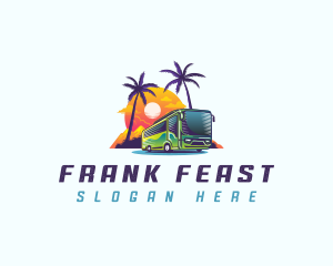 Tropical Shuttle Bus Tour logo design